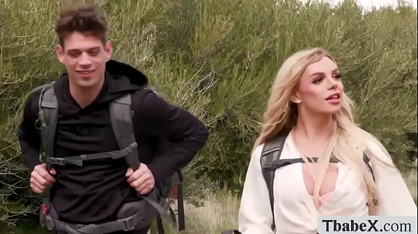 Shemale hiker stop and lets her friend fuck her ass